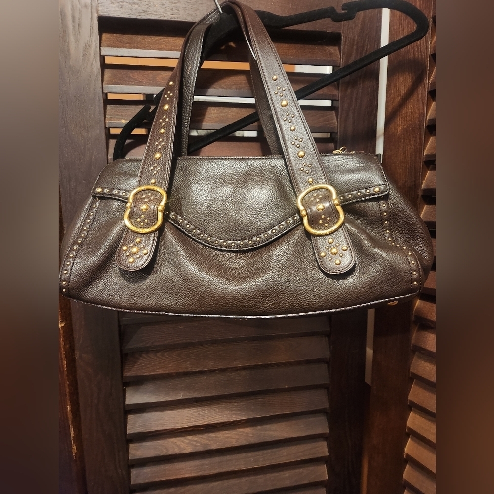 MICHAEL Michael Kors Brown Shoulder Bag with Gold Buckles